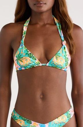 Kulani Kinis Soft Knot Halter Bikini Top in Sunlit Spritz at Nordstrom Rack, Size X-Small