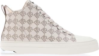 DKNY Womens Yaser Lace Up Mid Trainers in White Textile - Size UK 5.5