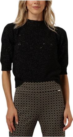 Twinset Elegante Zwarte Top voor Vrouwen - Dames - Ronde hals truien - Zwart - XS - Truien & Vesten