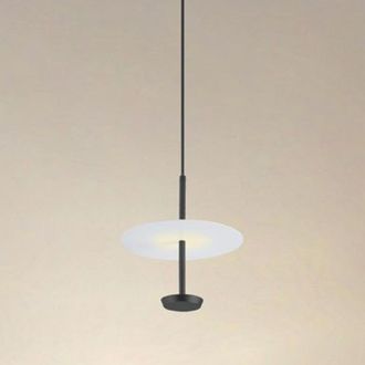 Trade Shop Trade Shop Traesio - Trade Shop - Lampadario A Sospensione Luce 4000k Led 12w Disco Paralume Piatto Nero Rotondo 33115