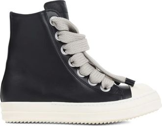 Rick Owens Jumbolace leather high-top sneakers - men - Thermoplastic Elastomers (TPE)/Calf Leather/Calf Leather - 43.5 - Black