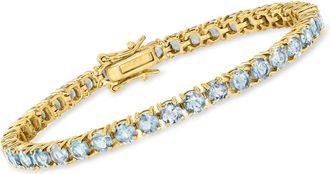 Ross-Simons Sky Blue Topaz Tennis Bracelet in 18kt Gold Over Sterling