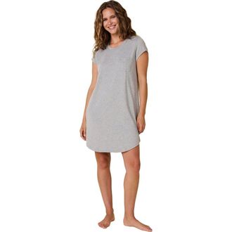 The Cats Pajamas Pima Knit Short-Sleeved Sleep Shirt in Classic Heather Grey at Nordstrom, Size Small
