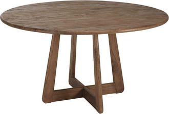 Macabane Mesa de comedor redonda de 140 x 140 cm de madera de mindi