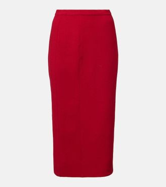 MUGLER Falda tubo re/edit de lana virgen de tiro alto