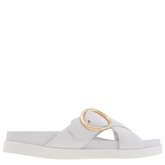 Bally Elida Leather Slide Sandals, Brand Size 35 ( US Size 4.5 )