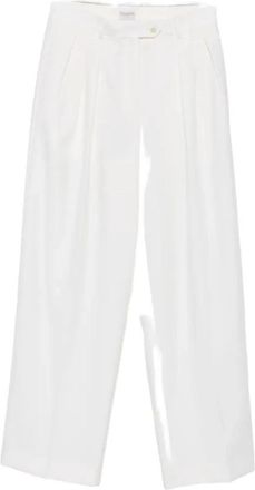 Calvin Klein Alexandra Broeken - Dames - Wijde Broeken - Wit - 2XS - Wol - Broeken