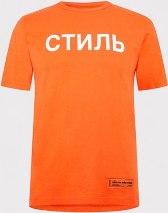 Heron Preston Mens CTNMB Logo T Shirt Orange - Size X-Small