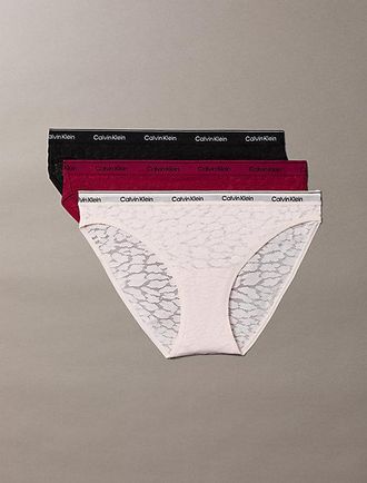 Calvin Klein 3 Pack Bikini Briefs - Icon Lace