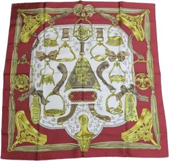 Herm&egrave;s Pre-owned Scarves, female, Multicolor, Size: ONE SIZE Pre-owned Carr&eacute; 90 Silk Scarf