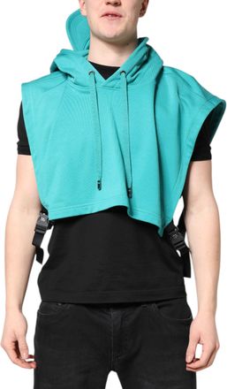 Dolce & Gabbana Mens Knitwear Short Sleeve - Teal Cotton - One Size