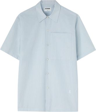 Jil Sander Friday striped cotton shirt - men - Cotton - 40 - Blue