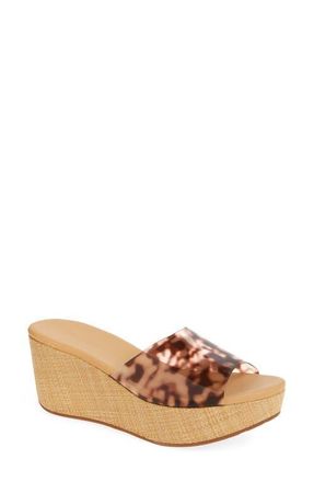 Chocolat Blu Vento Wedge Sandal in Leopard Vinyl at Nordstrom, Size 9