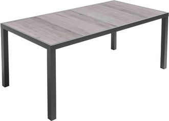 Oviala Mesa de aluminio y cerámica con acabado en madera gris - Tivoli