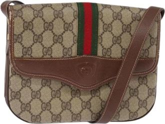 Gucci Pre-owned Canvas Cross Body Bag - Dames - Vintage Schoudertas - Beige - ONE Size - Vintage
