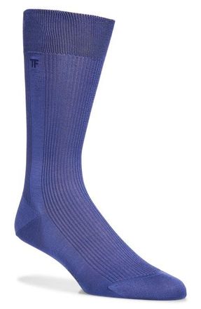 Tom Ford Rib Silk Crew Socks in Pervinca at Nordstrom, Size X-Large