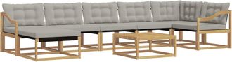 vidaXL Conjunto De Sof&aacute;s De Exterior 8 Uds. Blanco Y Gris Claro Vidaxl