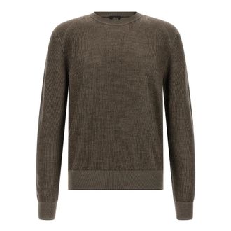 Brioni Truien & Vesten, Heren, Bruin, M, Wol, Crewneck Sweater
