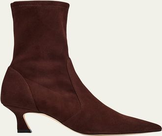 Stuart Weitzman 50mm Vinnie Suede Stretch Booties