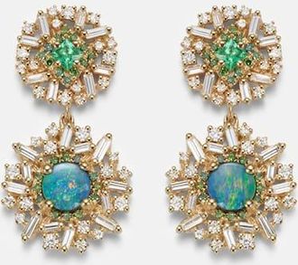 Suzanne Kalan 18kt gold (750/1000) drop earrings with gemstones