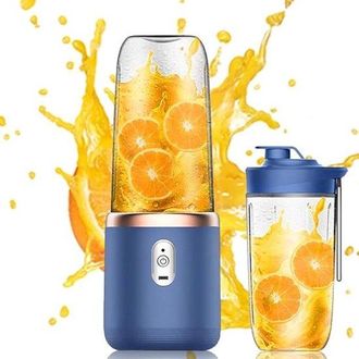 OEM Batidora Port&aacute;til Con Dos Vasos Mezcladores, Batidora El&eacute;ctrica Port&aacute;til De 400 Ml, Dise&ntilde;o Inal&aacute;mbrico, Mini Batidora, Color Azul