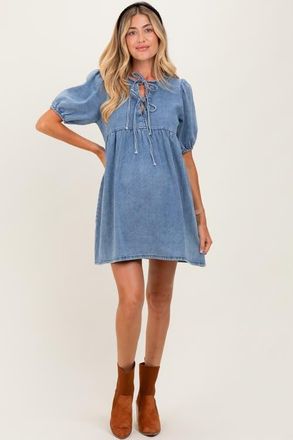 Pinkblush Double Front Tie Dress in Blue at Nordstrom, Size Medium