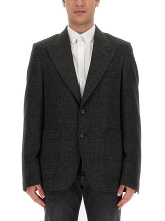 Dolce & Gabbana Dark Grey Peaked Lapel Blazer