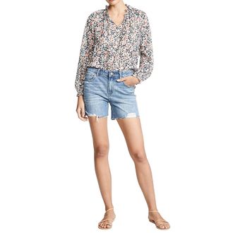 Paige Blue Denim Sarah Longline Shorts Size XXS