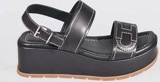 Hogan Sandali con zeppa H703 in pelle con logo H ricamato