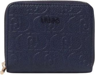 Liu Jo Wallets & Cardholders, female, Blue, ONE SIZE, Blue Embossed Wallet ZipAround Stylish