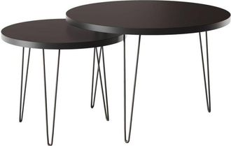 OEM Conjunto De Mesa De Centro Redonda Lapp &Oslash;50 + &Oslash;68 Cm Negro