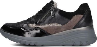 Waldl&auml;ufer Zwarte Leren Dames Sneakers H Carla - Dames - Sneakers - Veelkleurig - 42 EU - Leer - Schoenen