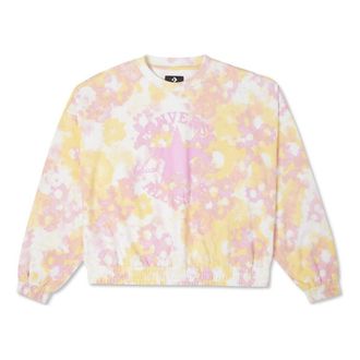 Converse (WMNS) Converse Washed Floral Cotton Crew Neck Shirt Pink 10023196-A01