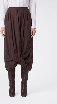Toteme Gonna midi asimmetrica in misto cotone e lyocell con drappeggio