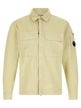C.P. Company Beige Regular Logo Overshirt