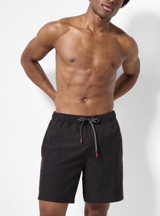 Simons Mens Contrast-lining solid stretch swim trunk