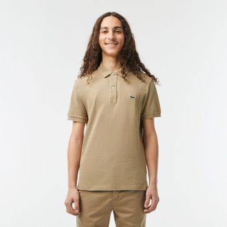 Lacoste Mens Slim Fit L.12.12 Piqué Polo Shirt in Brown Cotton - Size Small