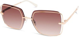 Guess Rimless Metal Square Sunglasses
