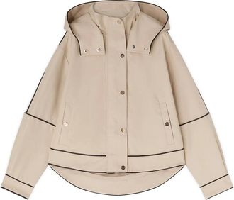 Motivi Jassen, Dames, Beige, XS, Katoen, Korte Parka in Technisch Katoen