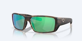 Costa Unisex Fantail Pro Polarized Sunglasses In Matte Tortoise Green Mirror