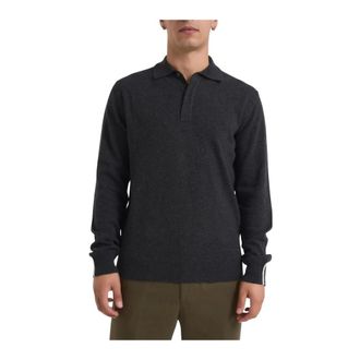 Alpha Studio Round-neck Knitwear, male, Gray, L, Polo Knit