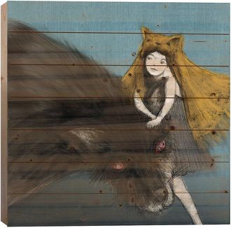 iCanvas Icanvas Indigo Xiii Fur Wood Print By Hiroyuki Kurava