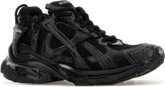 Balenciaga Mens Black Mesh And Rubber Runner Led Sneakers