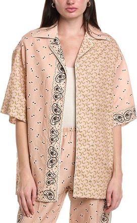 Palm Angels Print Linen-Blend Shirt
