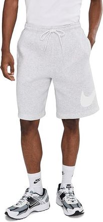 Nike Club Fleece Shorts Mens Workout Birch Heather/White/White : XL