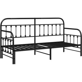 vidaXL Vidaxl - Estructura De Cama De D&iacute;a Con Cabecera Negro 80 X 200 Cm Acero