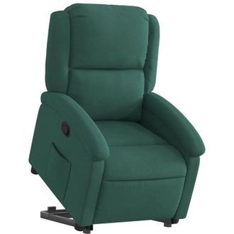 vidaXL Poltrona Alzapersona Reclinabile Verde Scuro in Velluto - Vidaxl