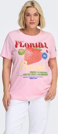 Only Carmakoma Kurzarmshirt ONLY CARMAKOMA CARBOLETTE LIFE REG S/S TOP BOX JRS, Damen, Gr. XL, romance rose print:florida, Jersey, Obermaterial: 100% Baumwolle, bedr