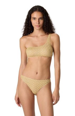 Missoni One-shoulder Bikini In Lam&eacute; Viscose With Raschel Workmanship in Gold at Nordstrom, Size 38 It