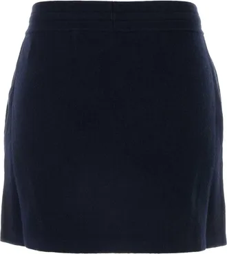 Isabel Marant Womens Amaline Mini Skirt Navy Cotton Viscose Wool